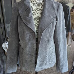 Grey suede like dress jacket